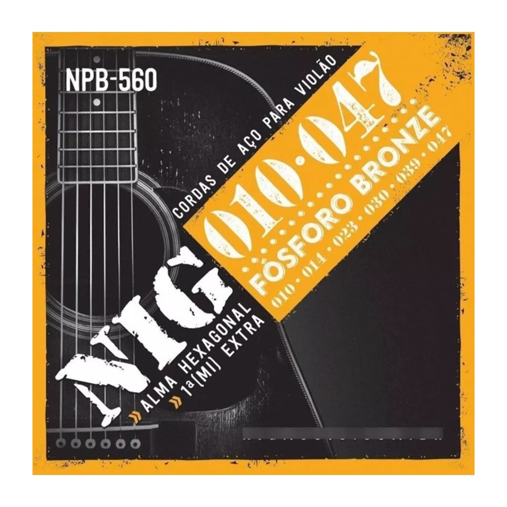Encordoamento para Violao NIG NPB560 Phosphor Bronze Extra Light 0.010