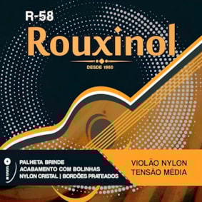 Encordoamento para Violão Rouxinol 6 Cordas de Nylon c/ Bolinha 0.28 - 0.43