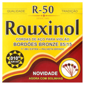 Encordoamento para Violão Rouxinol R-50 de Aço Encordoamento para Violão Rouxinol R-50 de Aço