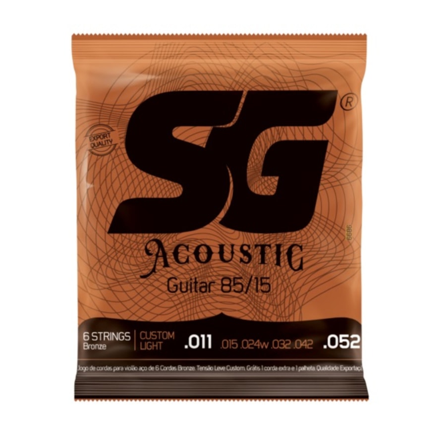Encordoamento para Violão SG de Bronze Ouro Custom Light .011-.052 Encordoamento para Violão SG de Bronze Ouro Custom Light .011-.052