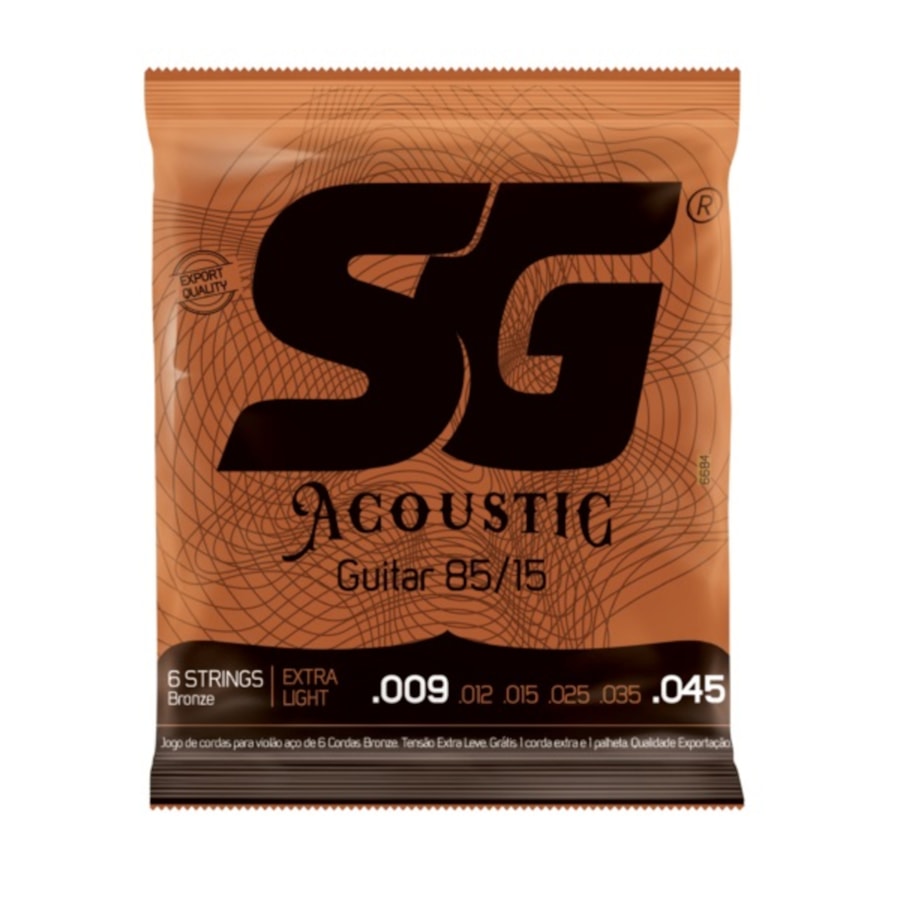 Encordoamento para Violão SG de Bronze Ouro Extra Light .009-.045 Encordoamento para Violão SG de Bronze Ouro Extra Light .009-.045