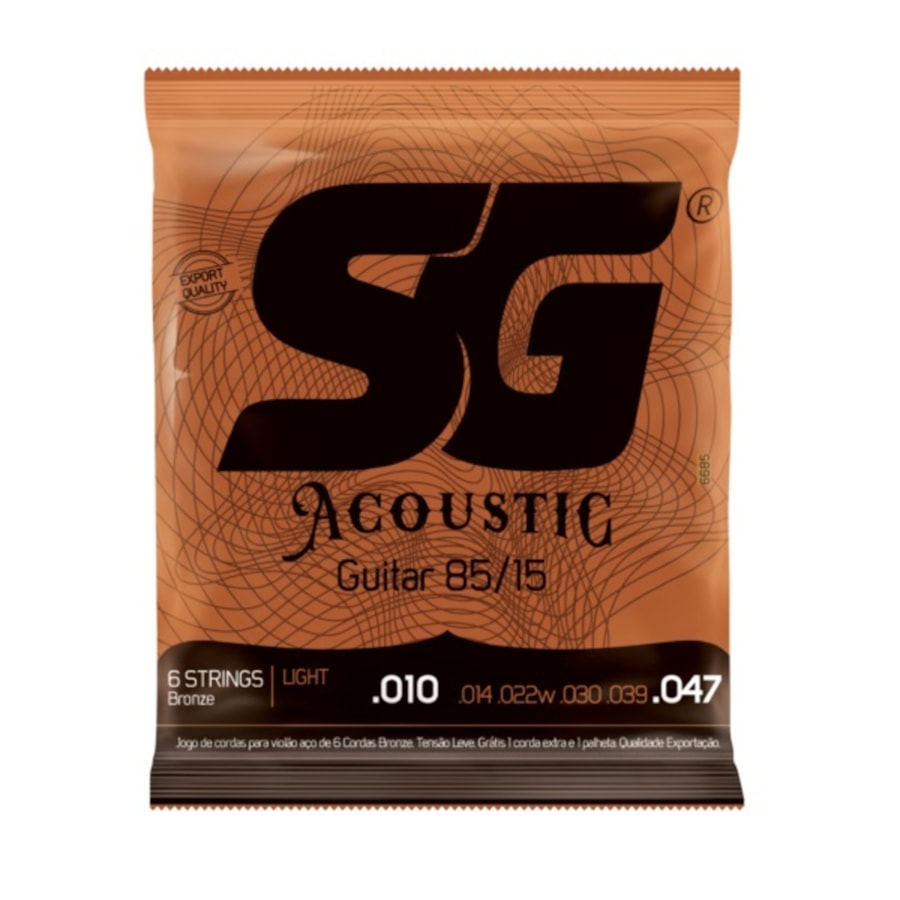 Encordoamento para Violão SG de Bronze Ouro Light .010-.047 Encordoamento para Violão SG de Bronze Ouro Light .010-.047