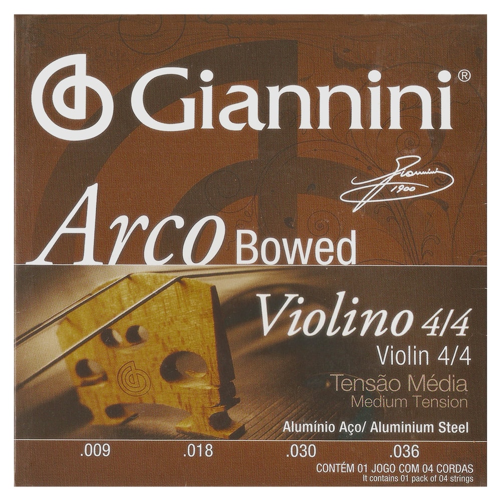 Encordoamento para Violino Giannini GEAVVA de Alumínio