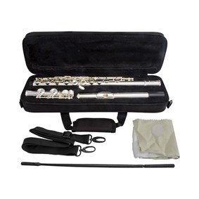 Flauta Transversal Harmonics HFL5237S em Dó Niquelada - Acompanha Case