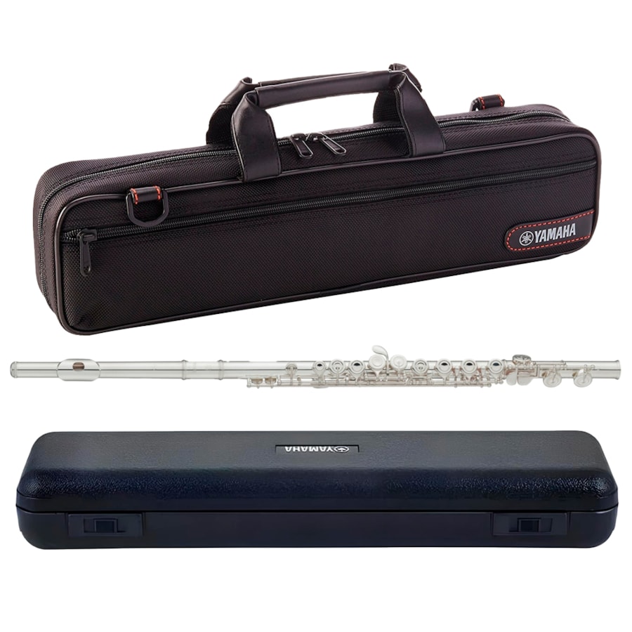 Flauta Transversal Yamaha YFL222 em Dó Prata com Case