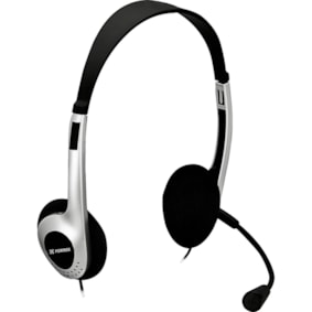 Fone de Ouvido Fortrek HBL101 On Ear Prata/Preto Com Fio Fone de Ouvido Fortrek HBL101 On Ear Prata/Preto Com Fio