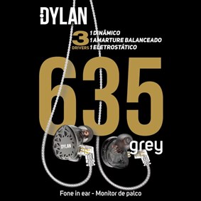 Fone de Ouvido In Ear Dylan DE635 3 Drivers Grey