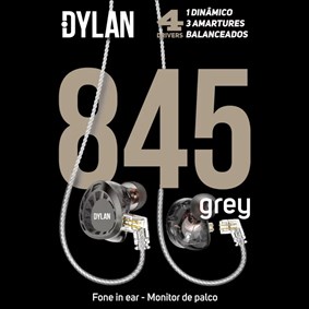 Fone de Ouvido In Ear Dylan DE845 4 Drivers Grey
