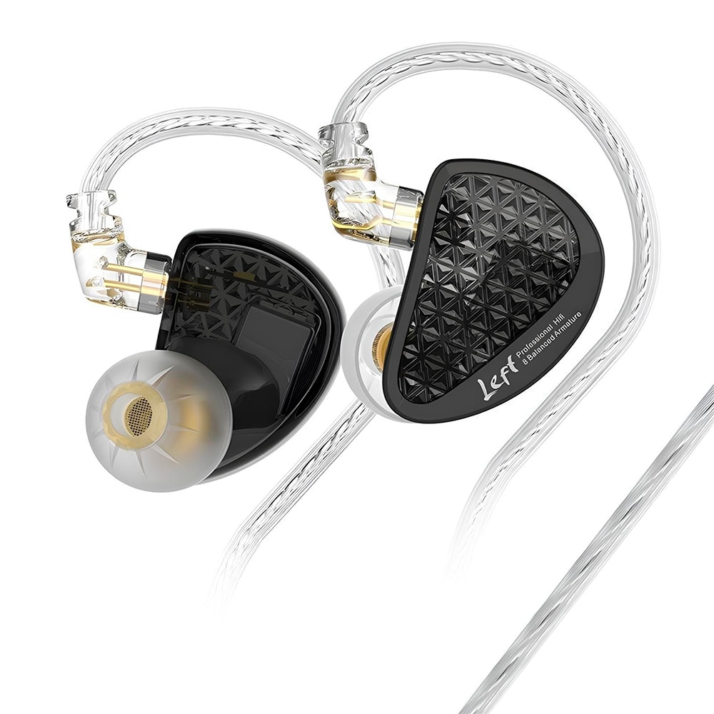 Fone de Ouvido KZ AS16 PRO In Ear Para Retorno Preto