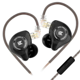 Fone de Ouvido KZ EDX PRO X In Ear De Retorno Preto