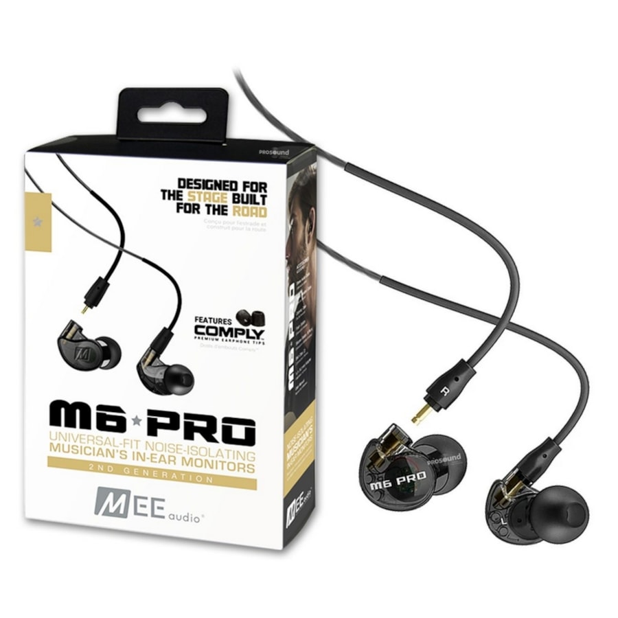 Fone de Ouvido MEE M6 PRO 2ª Geração Preto - Profissional para Retorno de Palco Fone de Ouvido MEE M6 PRO 2ª Geração Preto - Profissional para Retorno de Palco