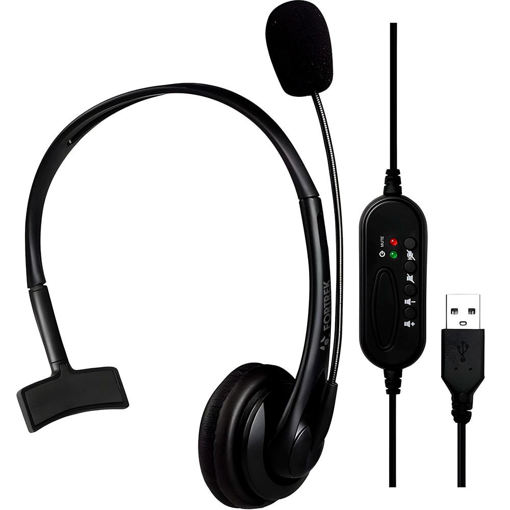 Fone De Ouvido Office Fortrek FK731A Headset USB  	