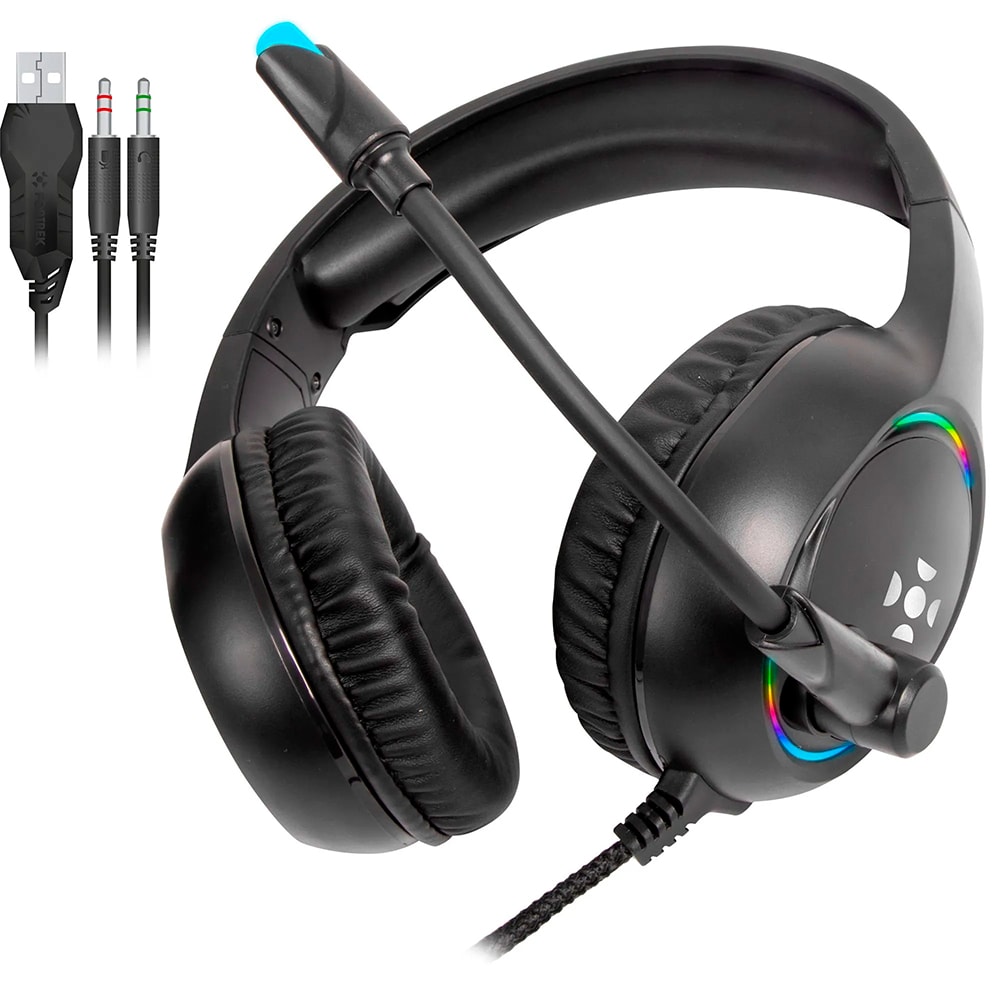 Fone Do Ouvido Gamer Fortrek Holt Headset P2 + USB  + Adaptador 