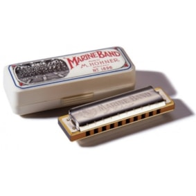 Gaita de Boca Diatônica Hohner Marine Band 1896/20 em A com Estojo