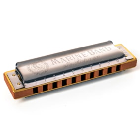 Gaita de Boca Diatônica Hohner Marine Band 1896/20 em C com Estojo
