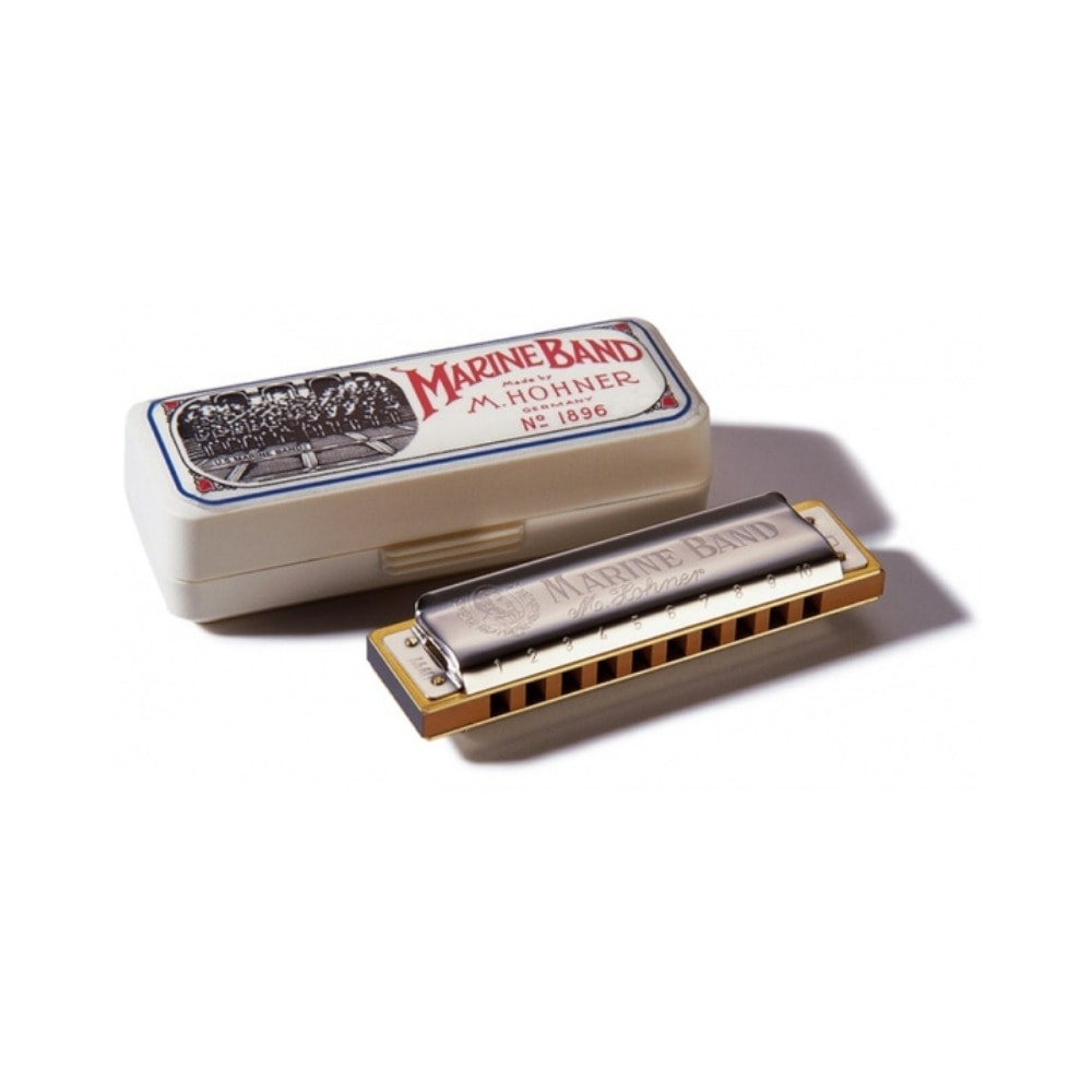 Gaita de Boca Diatônica Hohner Marine Band 1896/20 em G com Estojo
