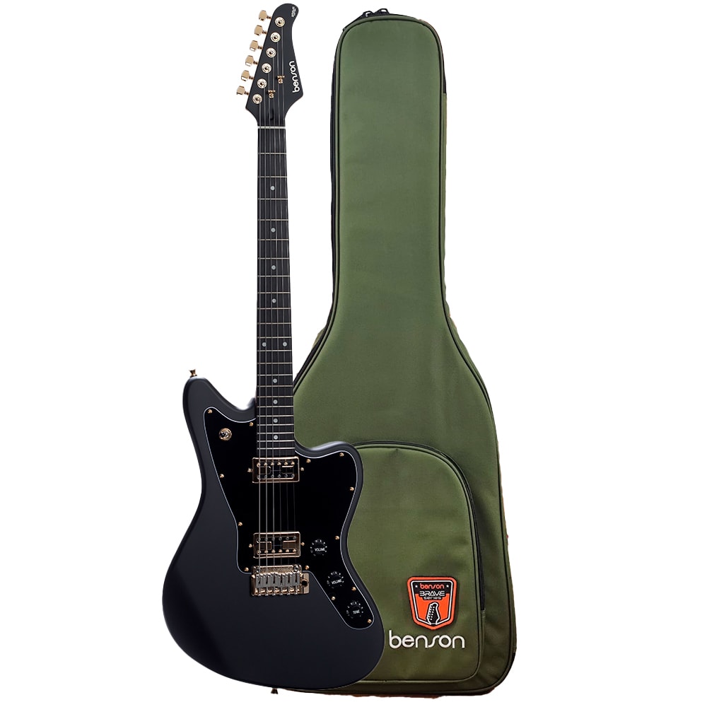 Guitarra Benson Jazz Master Brave Five Black Satin C/ Bag