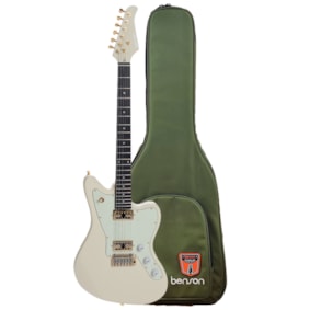 Guitarra Benson Jazz Master Brave Five Olympic White Satin C/ Bag
