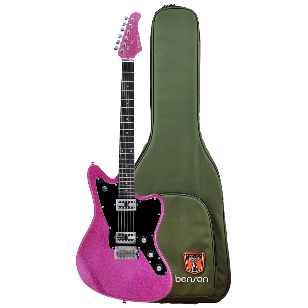 Guitarra Benson Jazz Master Brave Seven MGS Magenta Sparkle C/ Bag