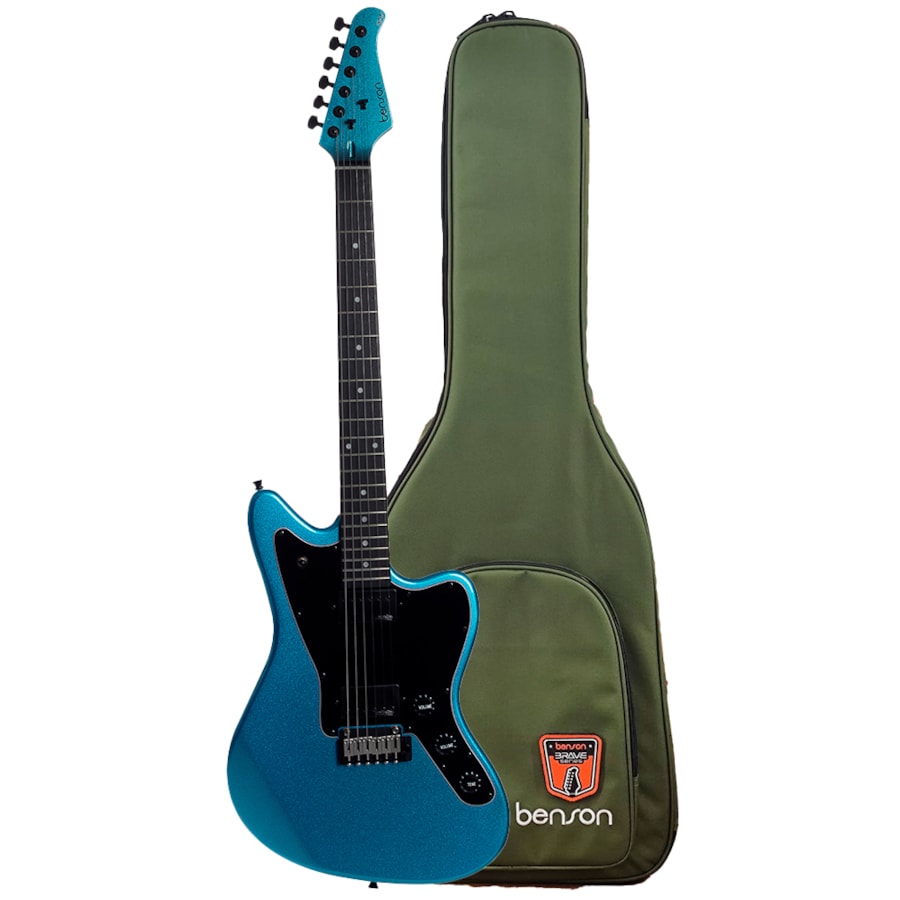  Guitarra Benson Jazz Master  Brave Six Lake Placid Blue Sparkle C/ Bag