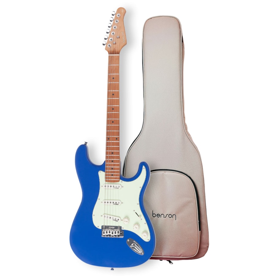Guitarra Benson Stratocaster Hardy Series 901 Azul Escudo Mint Green Com Bag Guitarra Benson Stratocaster Hardy Series 901 Azul Escudo Mint Green Com Bag