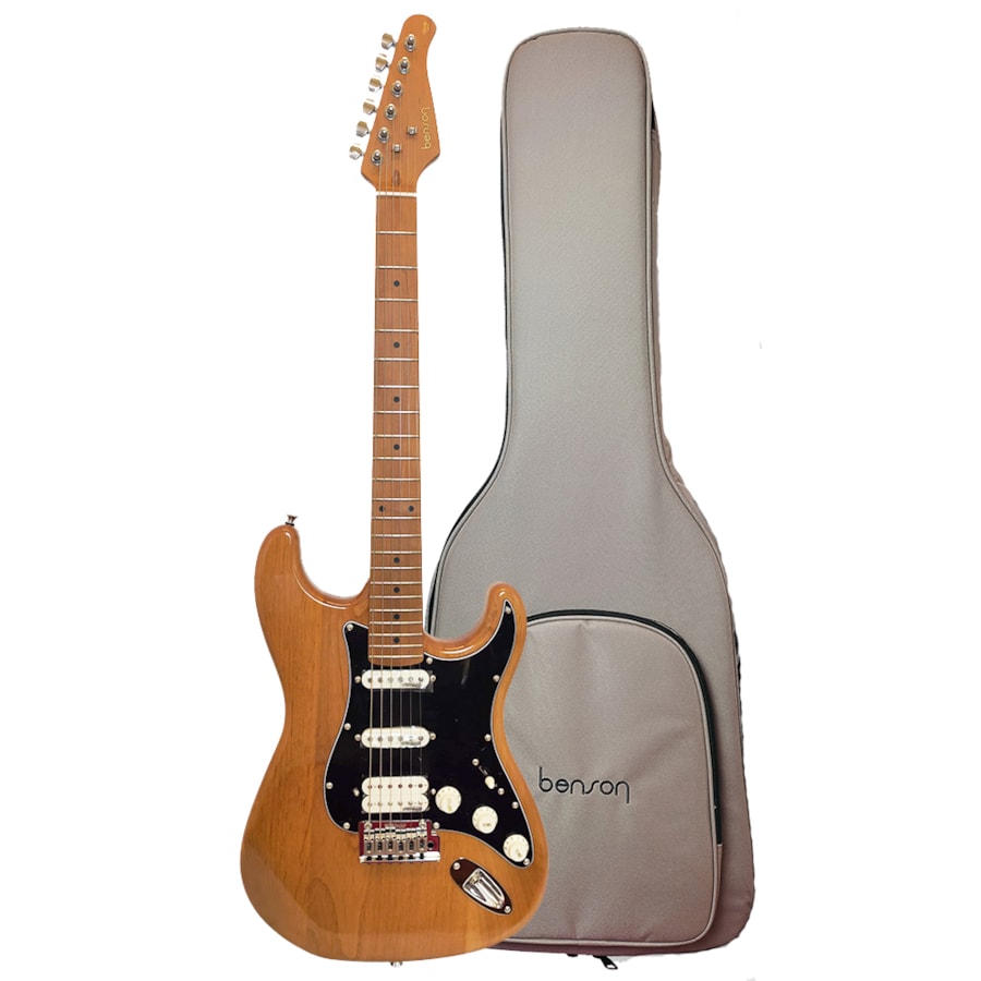 Guitarra Benson Stratocaster Hardy Series HSS 902 Natural Com Bag Guitarra Benson Stratocaster Hardy Series HSS 902 Natural Com Bag