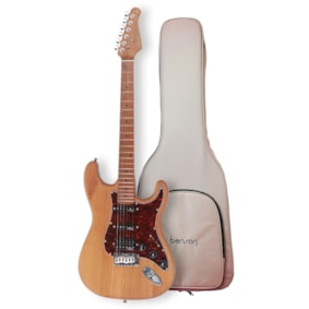 Guitarra Benson Stratocaster Hardy Series HSS 902 Natural Escudo Tortoise Com Bag Guitarra Benson Stratocaster Hardy Series HSS 902 Natural Escudo Tortoise Com Bag