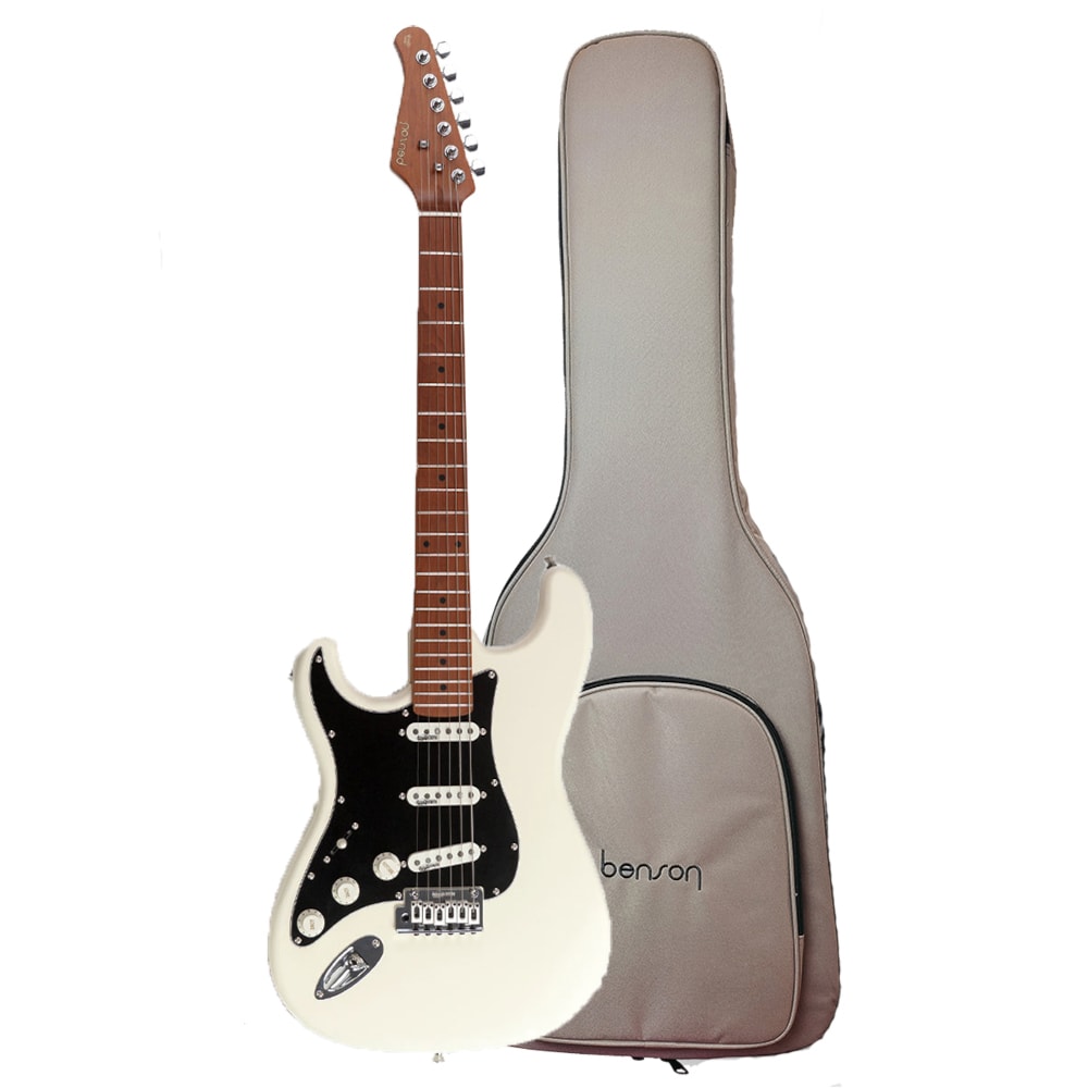Guitarra Benson Stratocaster Hardy Series S 901 OW LH Olympic White Canhota C/ Bag 