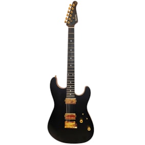 Guitarra Benson Superstrato Hardy Series Modern BKS Black Satin Gold Com Bag