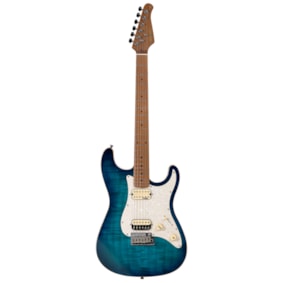 Guitarra Benson Superstrato Hardy Series Modern BLB Black Light Blue Com Bag