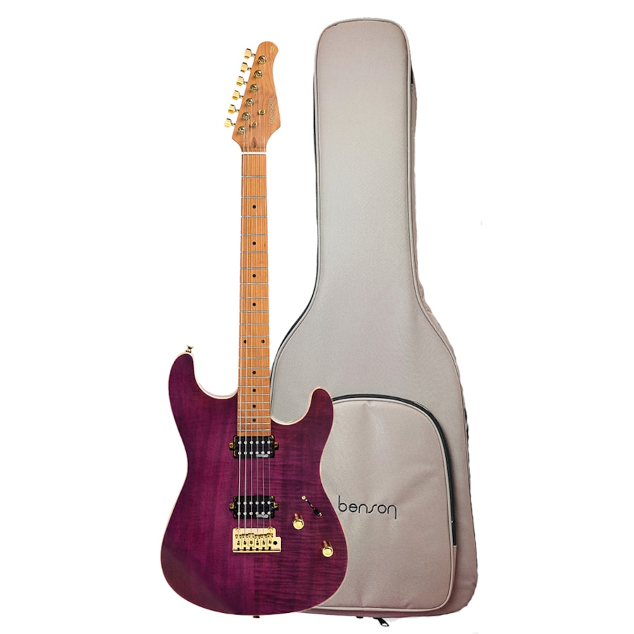 Guitarra Benson Superstrato Hardy Series Modern PPB Purple Pearl Burst Com Bag