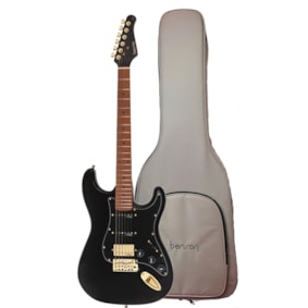Guitarra Benson Superstrato Hardy Series  S 902 Black Gold Com Bag Guitarra Benson Superstrato Hardy Series  S 902 Black Gold Com Bag