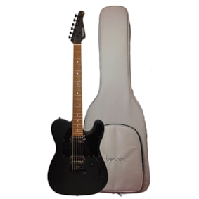 Guitarra Benson Superstrato Hardy Series T 906 BKS Preto Satin Com Bag