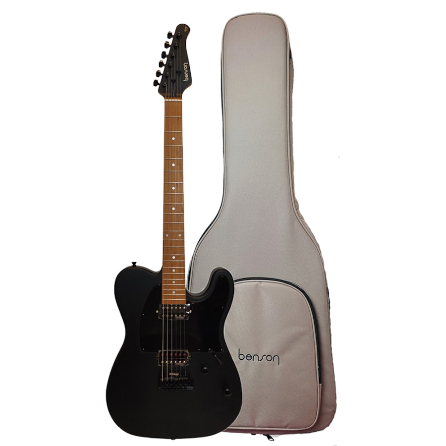 Guitarra Benson Superstrato Hardy Series T 906 BKS Preto Satin Com Bag