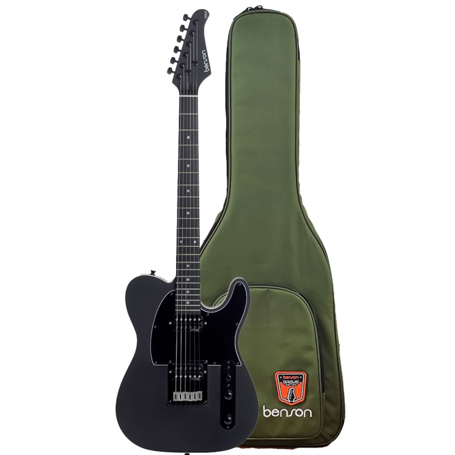 Guitarra Benson Telecaster Brave Two Black Satin  C/ Bag