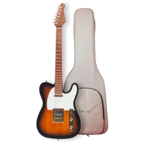 Guitarra Benson Telecaster Hardy Series SS 904 Gold Sunburst Escudo Branco Com Bag Guitarra Benson Telecaster Hardy Series SS 904 Gold Sunburst Escudo Branco Com Bag