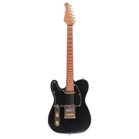 Guitarra Benson Telecaster Hardy Series T 904 BK Gold LH Black Canhota C/ Bag