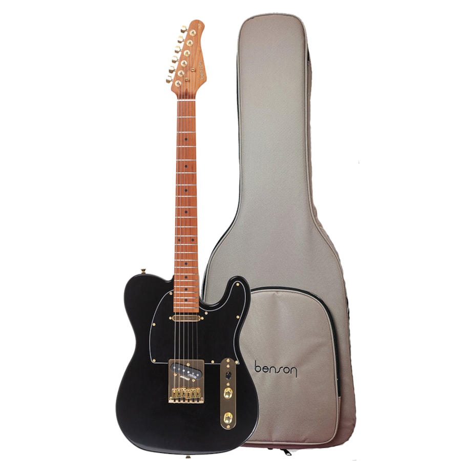 Guitarra Benson Telecaster Hardy Series T 904 Black Gold Com Bag