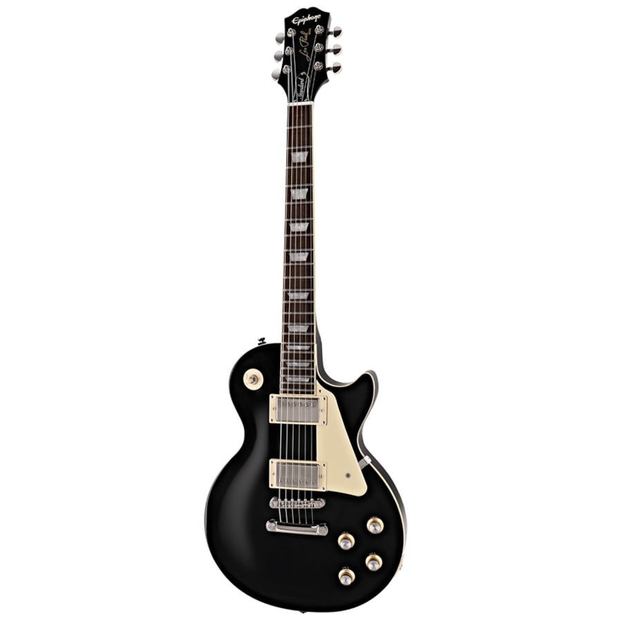 Guitarra Epiphone Les Paul Standard 60s Original Series Ebony Preta C/ Escudo Creme e Escala Escura Guitarra Epiphone Les Paul Standard 60s Original Series Ebony Preta C/ Escudo Creme e Escala Escura