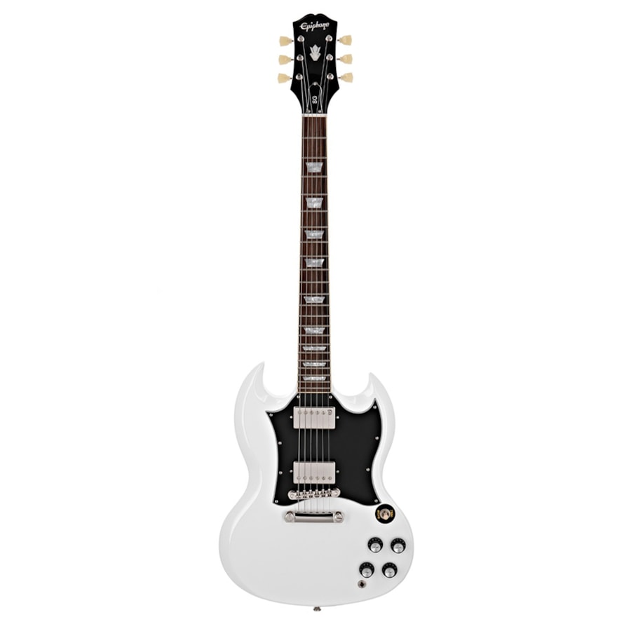 Guitarra Epiphone SG Standard Original Series Alpine White Branca C/ Escudo Preto e Escala Escura Guitarra Epiphone SG Standard Original Series Alpine White Branca C/ Escudo Preto e Escala Escura