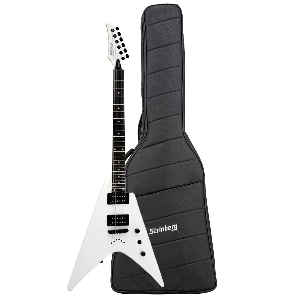 Guitarra Flyng V Strinberg FVS450 PW Pearl White Passiva Branca