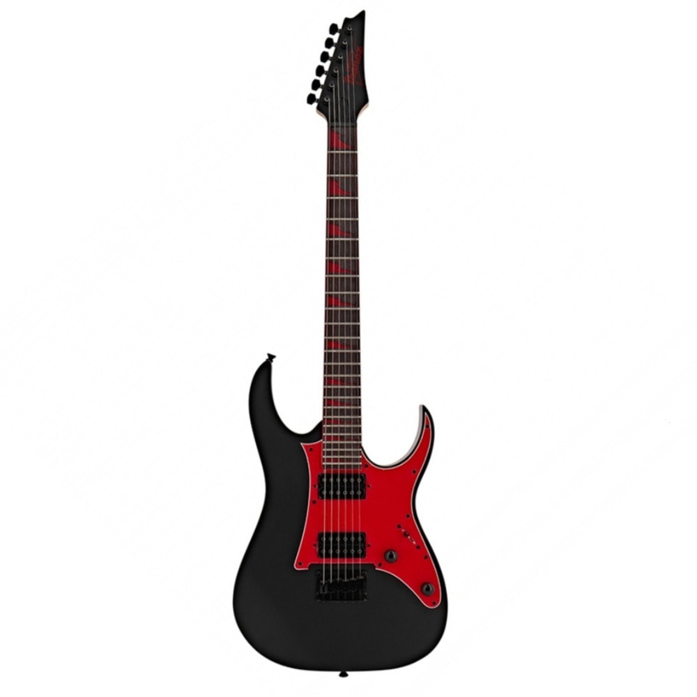Guitarra Ibanez GRG131DX BKF RG Gio Series Superstrato Black Flat C/ Escala Escura e Escudo Vermelho
