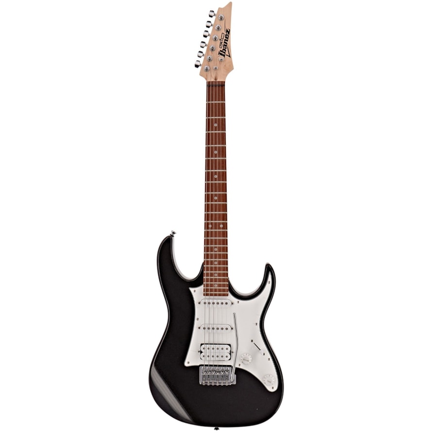 Guitarra Ibanez GRX40 BKN E/WH RG Gio Series Stratocaster HSS Black Night C/ Escala Escura e Escudo Branco Guitarra Ibanez GRX40 BKN E/WH RG Gio Series Stratocaster HSS Black Night C/ Escala Escura e Escudo Branco