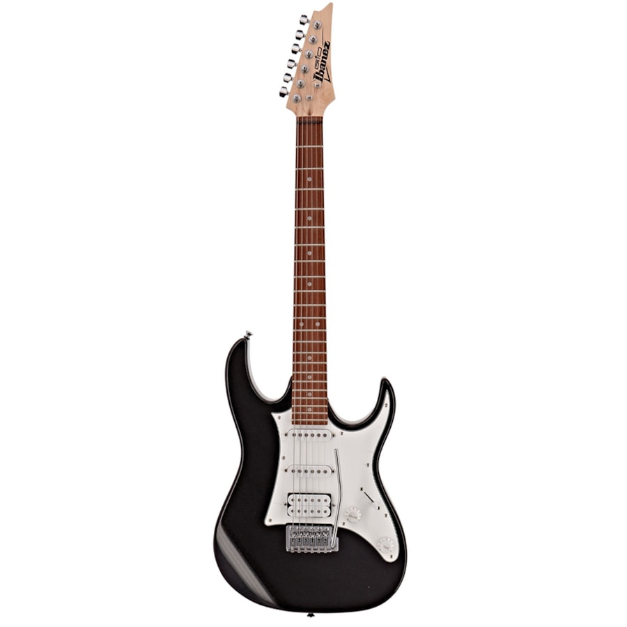 Guitarra Ibanez GRX40 BKN E/WH RG Gio Series Stratocaster HSS Black Night C/ Escala Escura e Escudo Branco