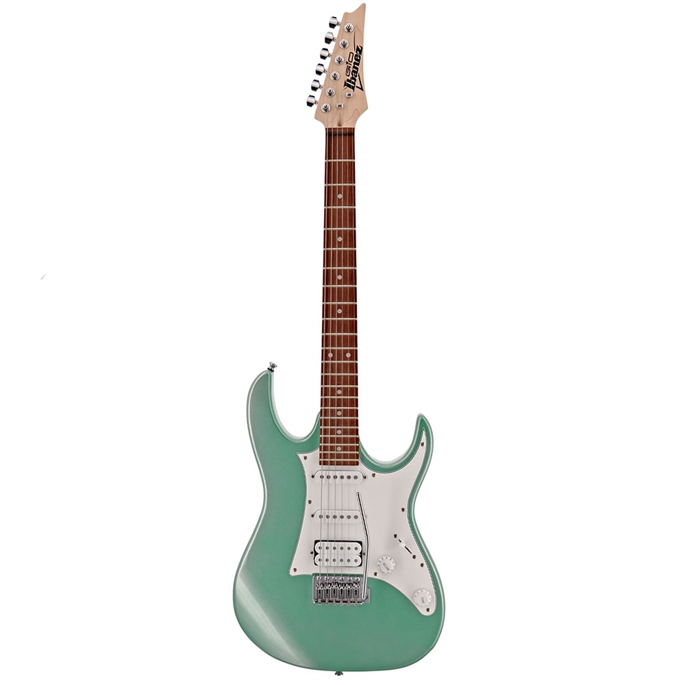 Guitarra Ibanez GRX40 MGN E/WH RG Gio Series Stratocaster HSS Metallic Light Green C/ Escala Escura e Escudo Branco