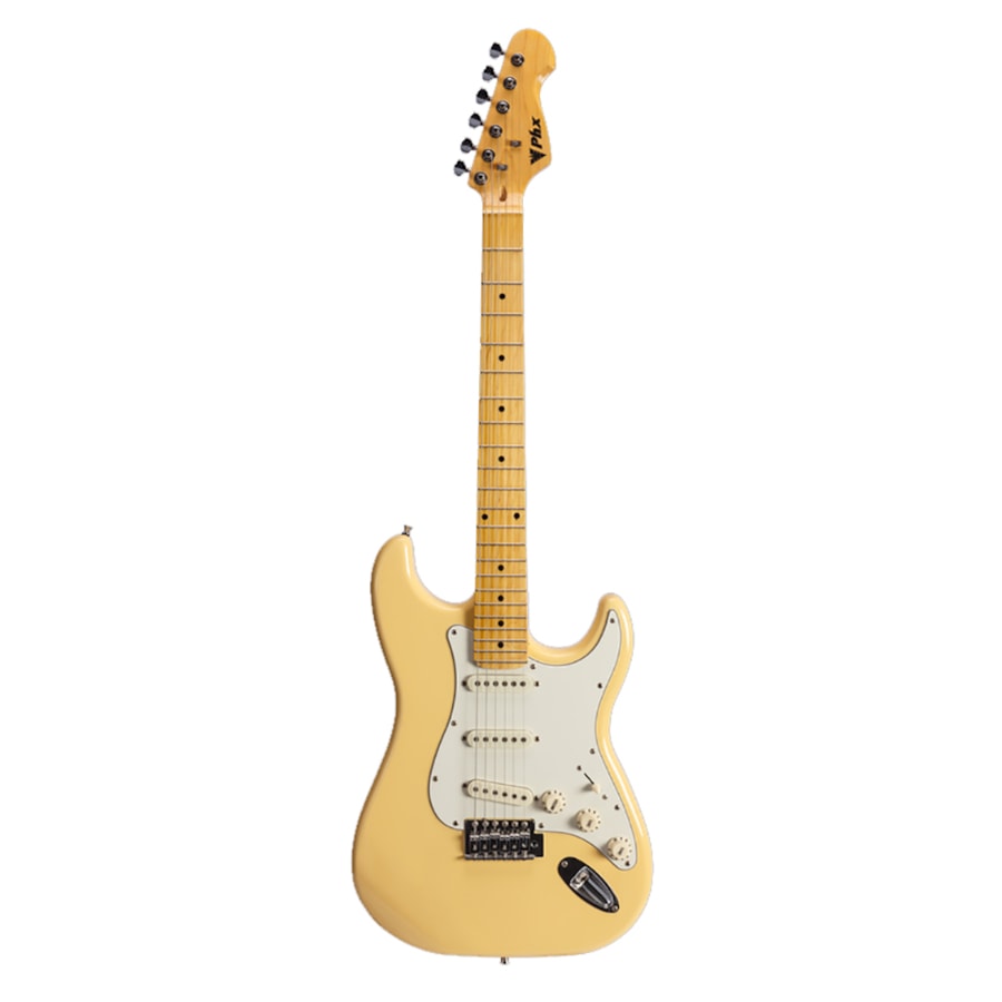 Guitarra PHX ST-2 CH Vintage Series Stratocaster Creme C/ Escudo Branco