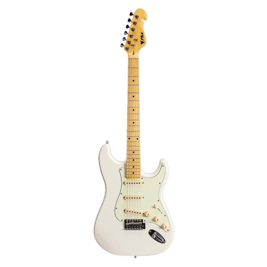 Guitarra PHX ST-2 WH Vintage Series Stratocaster Branca C/ Escudo Mint Green Guitarra PHX ST-2 WH Vintage Series Stratocaster Branca C/ Escudo Mint Green