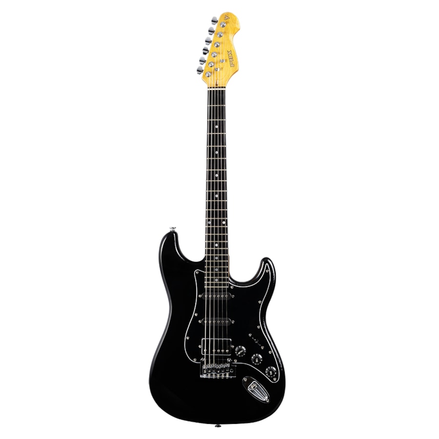 Guitarra PHX ST-H BK E/BK Sunset Series Stratocaster HSS Preta C/ Escala Escura e Escudo Preto Guitarra PHX ST-H BK E/BK Sunset Series Stratocaster HSS Preta C/ Escala Escura e Escudo Preto