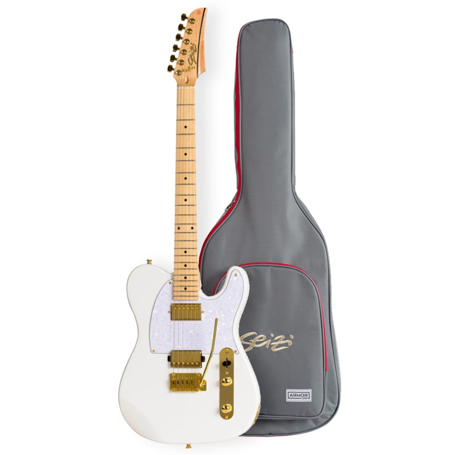 Guitarra Seizi Kabuto White Gold C/PW Linha Katana Telecaster Branca com Bag Guitarra Seizi Kabuto White Gold C/PW Linha Katana Telecaster Branca com Bag