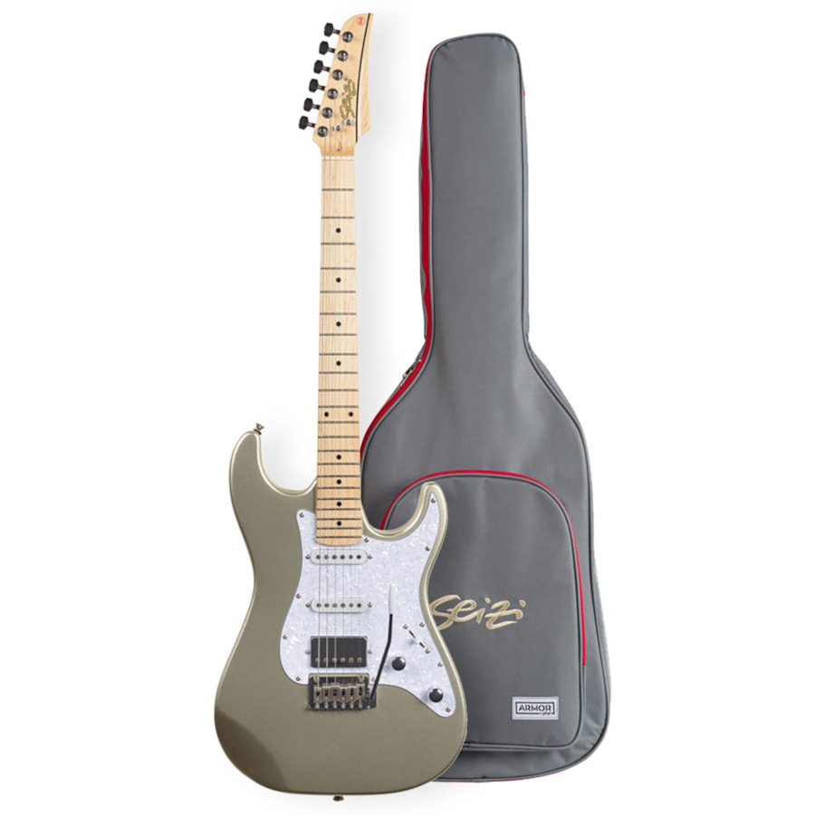 Guitarra Seizi Katana Musashi Stratocaster C/PW Titanium com Bag